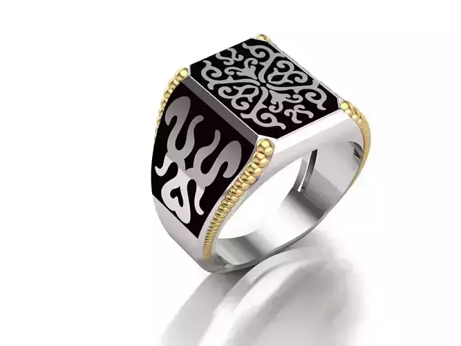 Man ring ottoman style 3D print model