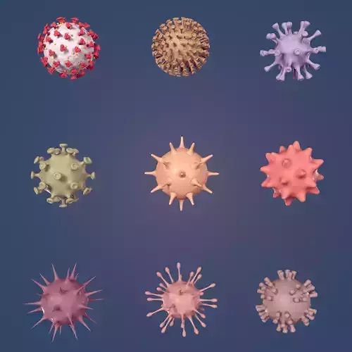 Virus - Cell  Pack - Collection Low-poly 3D model