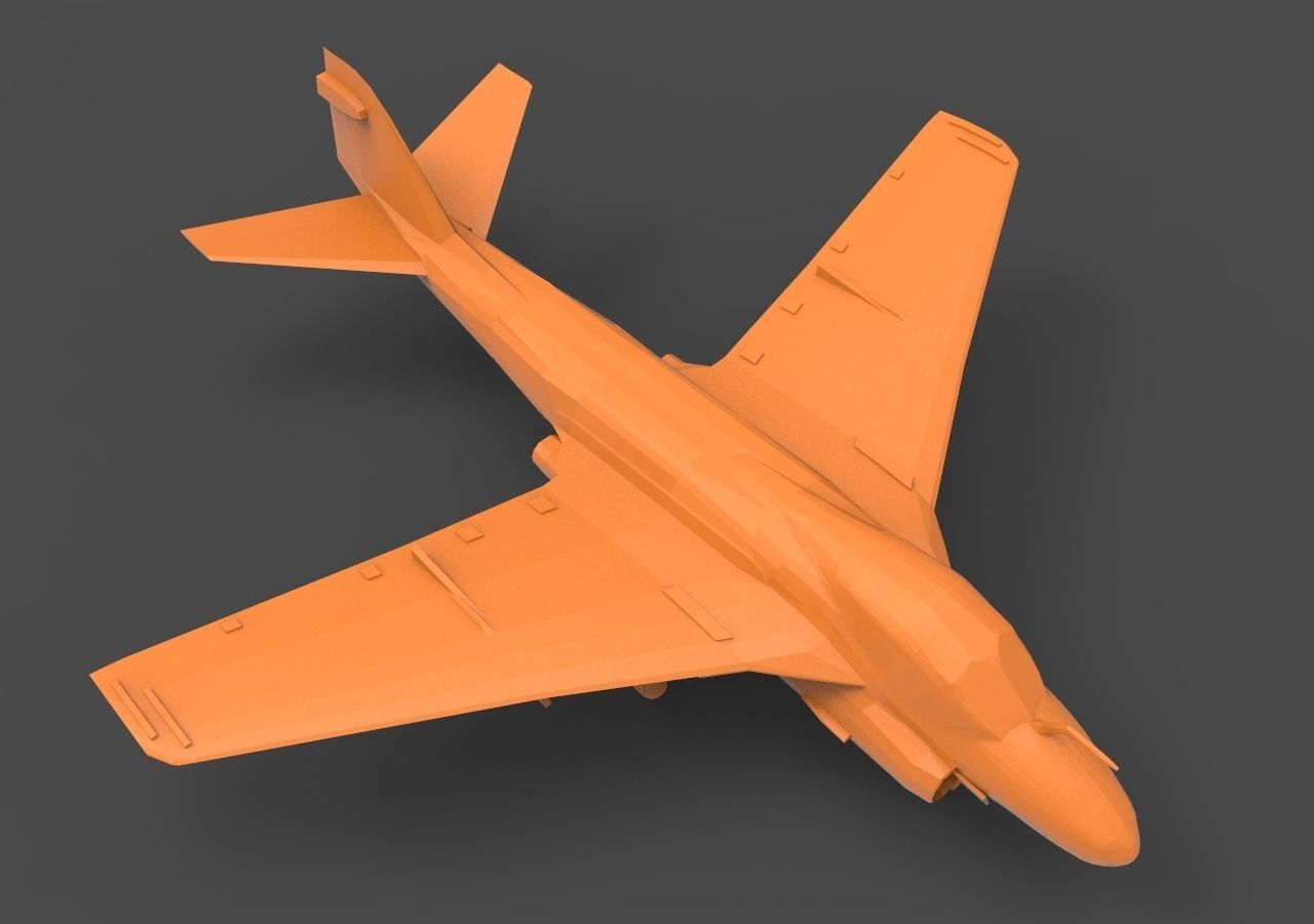 Grumman A-6 orange airplane 3D print model_7
