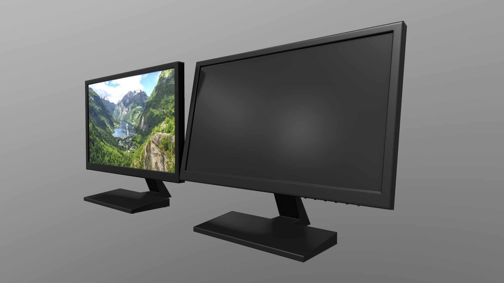 Game Ready Computer Monitor Low-poly 3D model_3