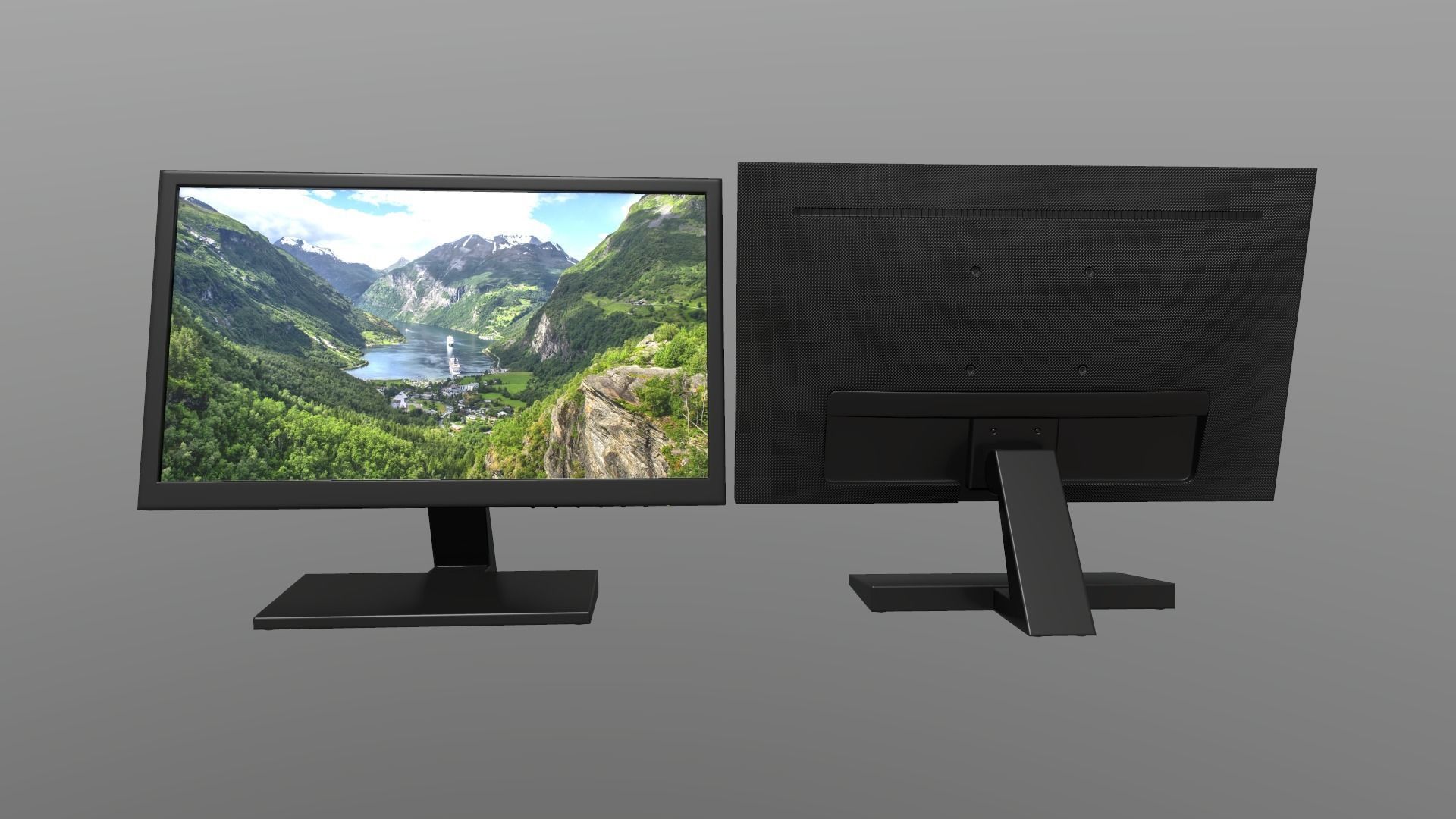 Game Ready Computer Monitor Low-poly 3D model_4