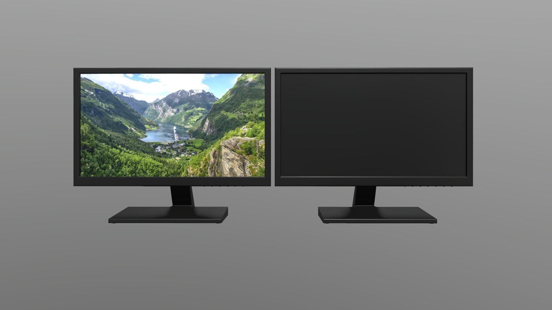 Game Ready Computer Monitor Low-poly 3D model_2