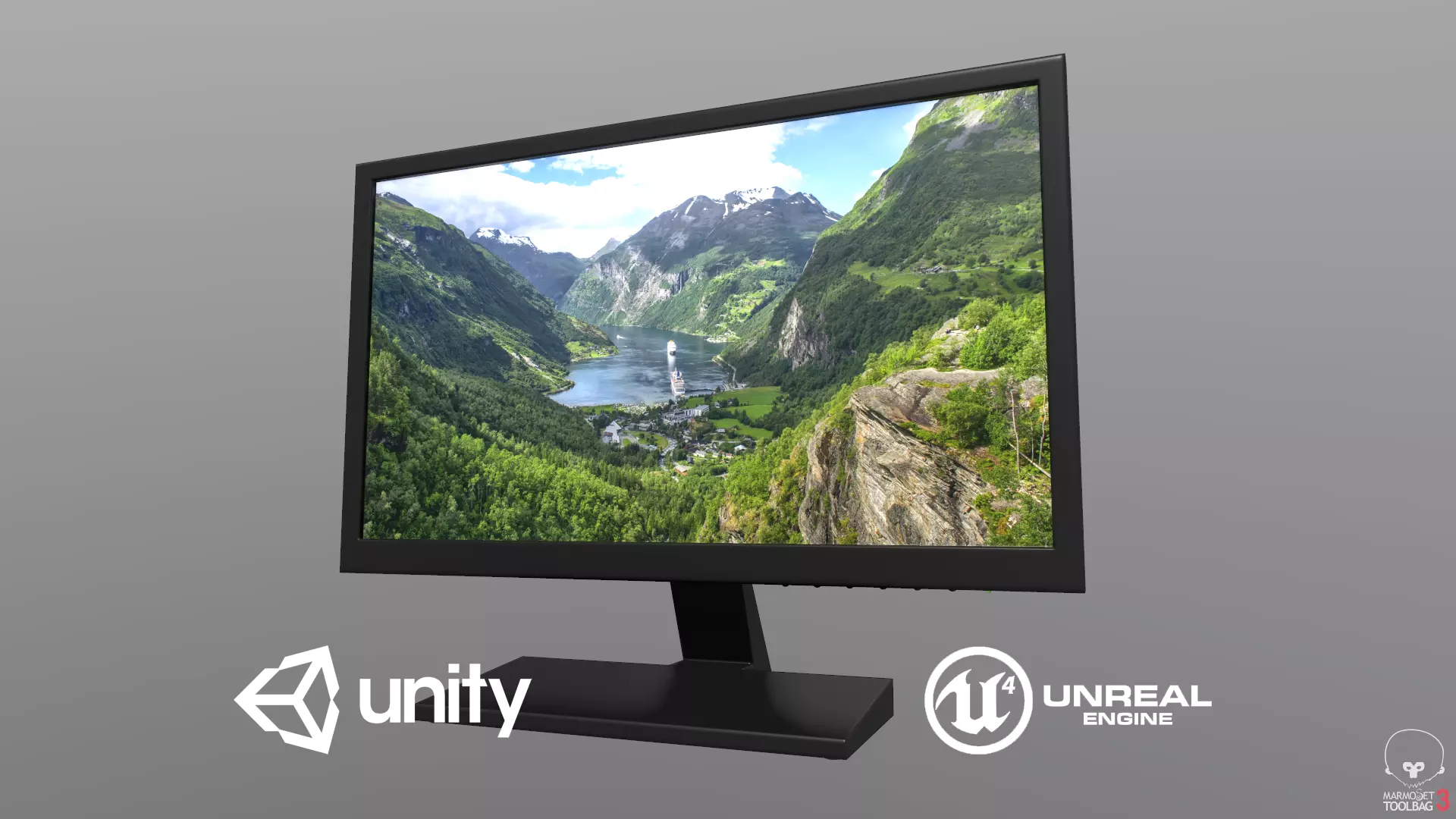 Game Ready Computer Monitor Low-poly 3D model_0