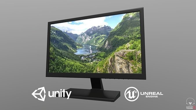 Game Ready Computer Monitor Low-poly 3D model