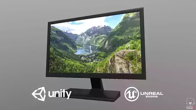 Game Ready Computer Monitor Low-poly 3D model
