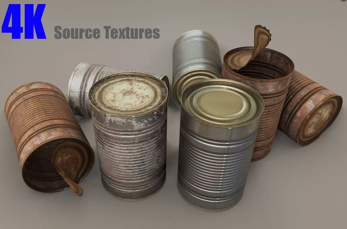 Tin Can - PBR Low-poly 3D model_0