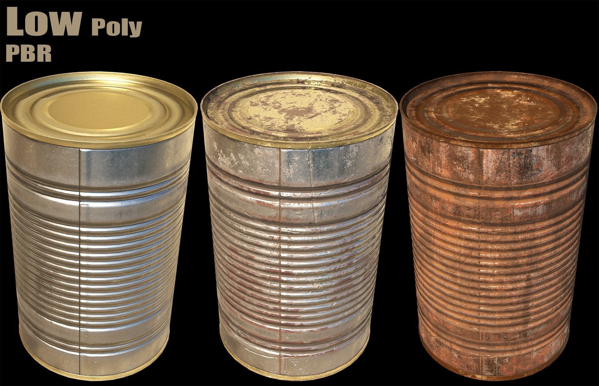 Tin Can - PBR Low-poly 3D model_27