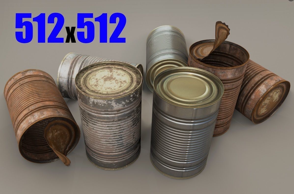 Tin Can - PBR Low-poly 3D model_15