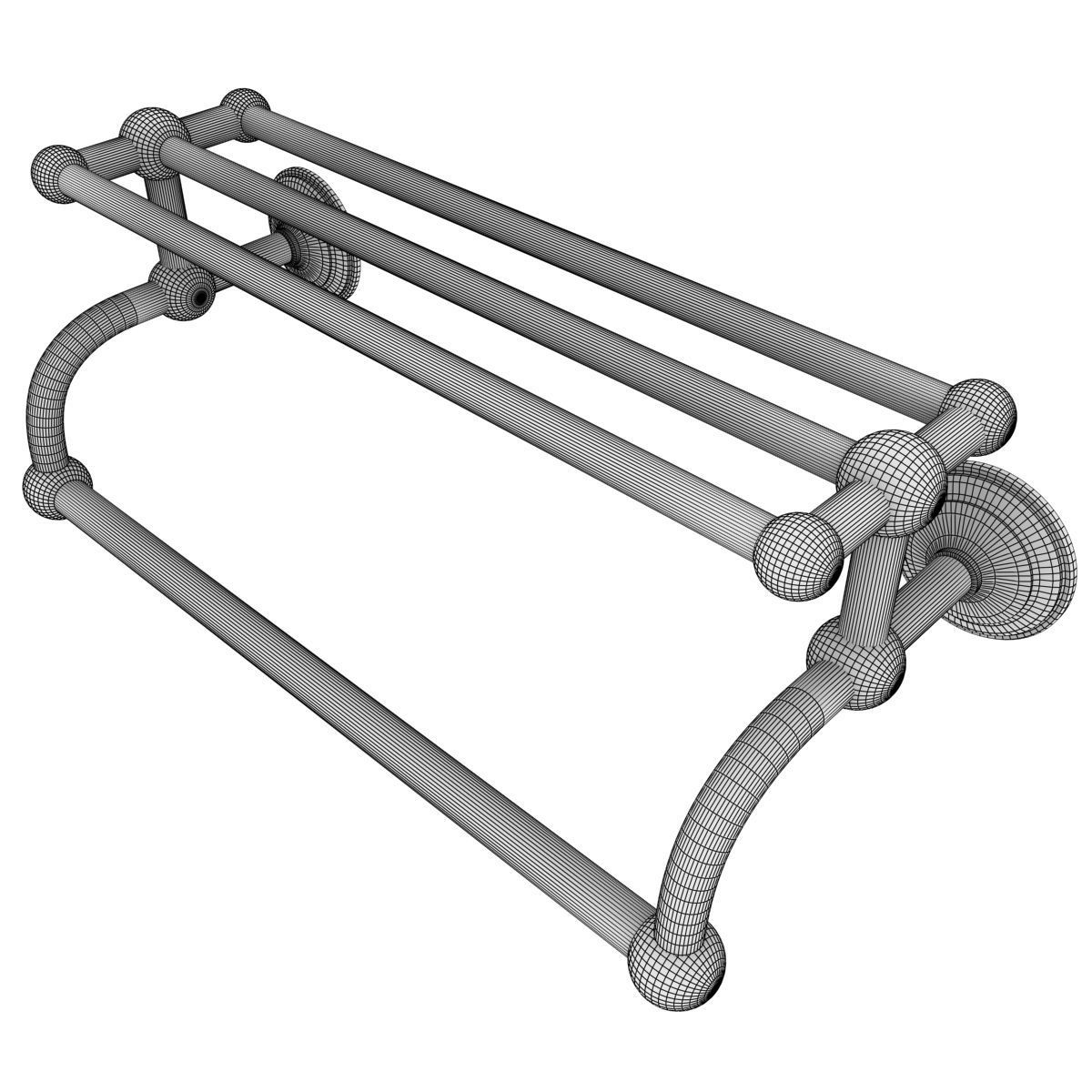 Metal Bathroom Towel Rack 3D model_4