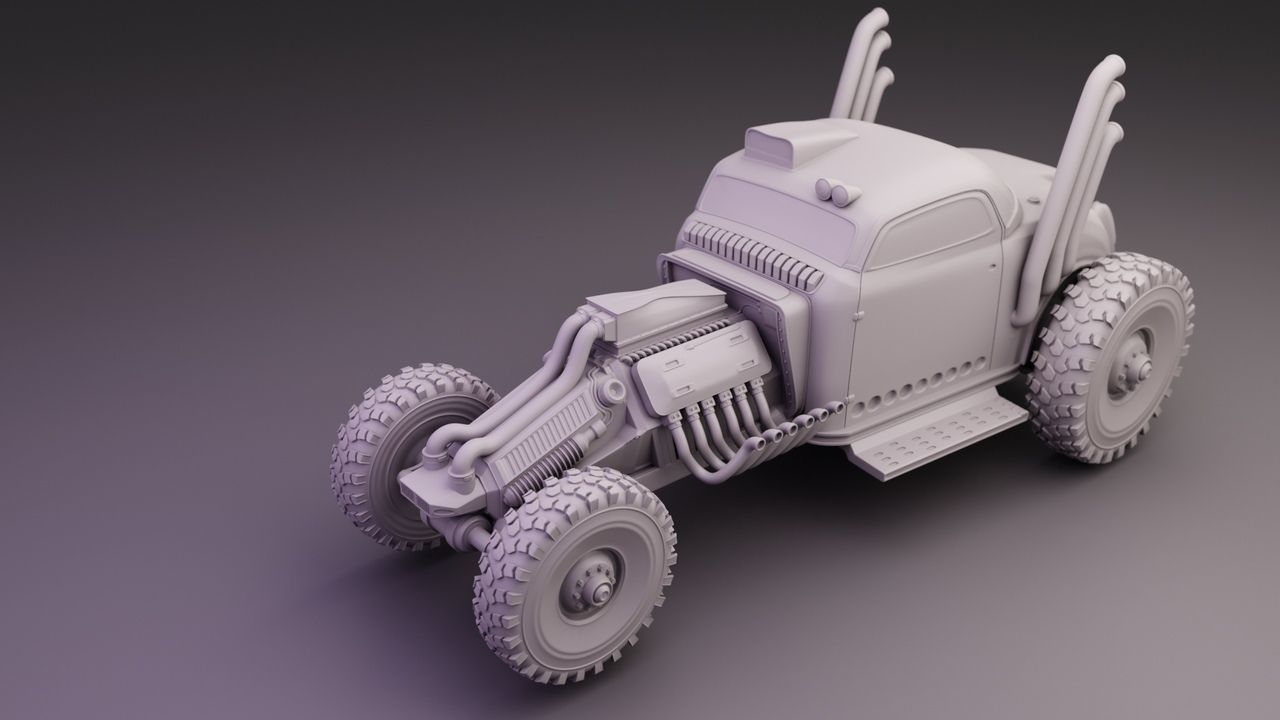 Futuristic car 009 3D print model_1