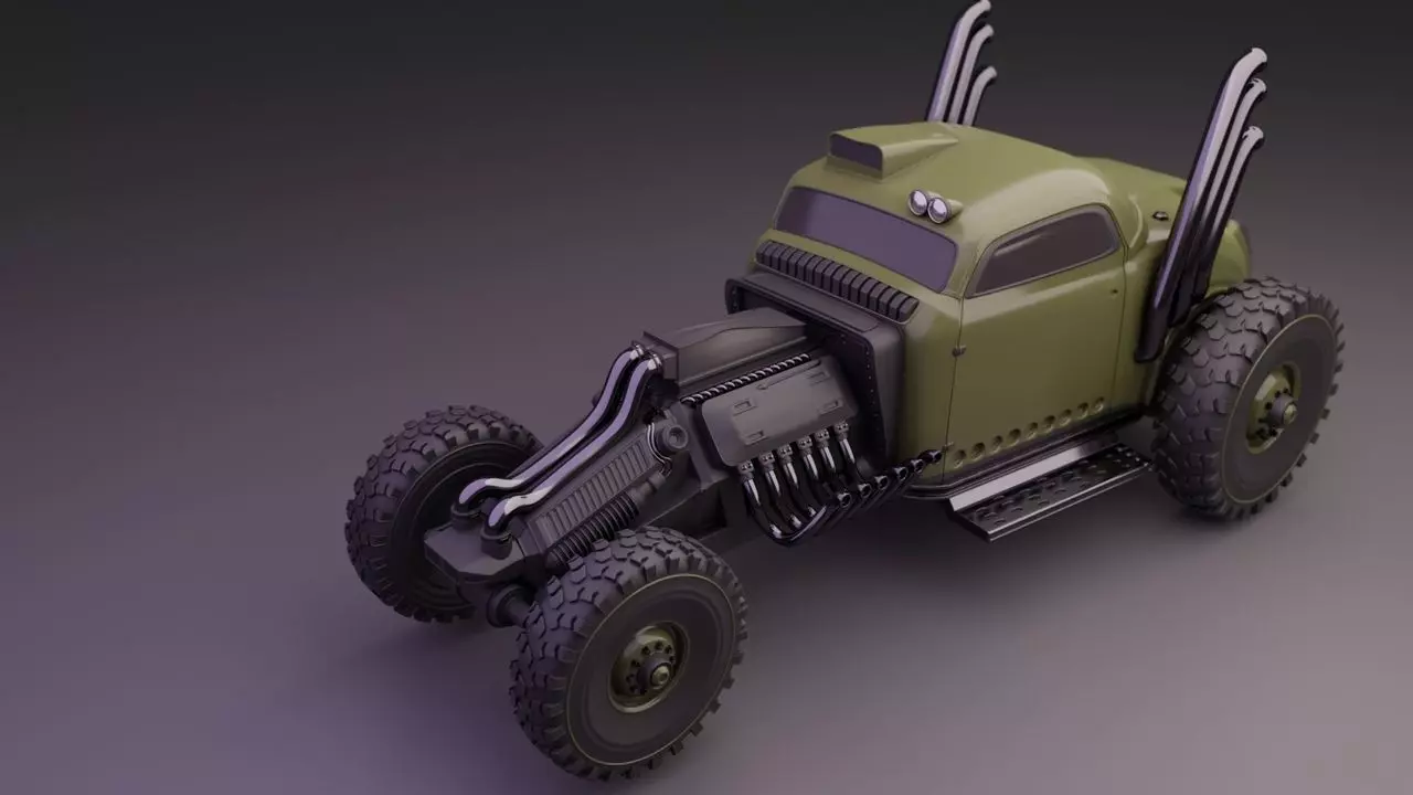 Futuristic car 009 3D print model_0
