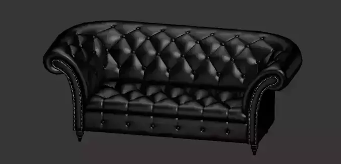 Black Leather Couch Game Ready 
