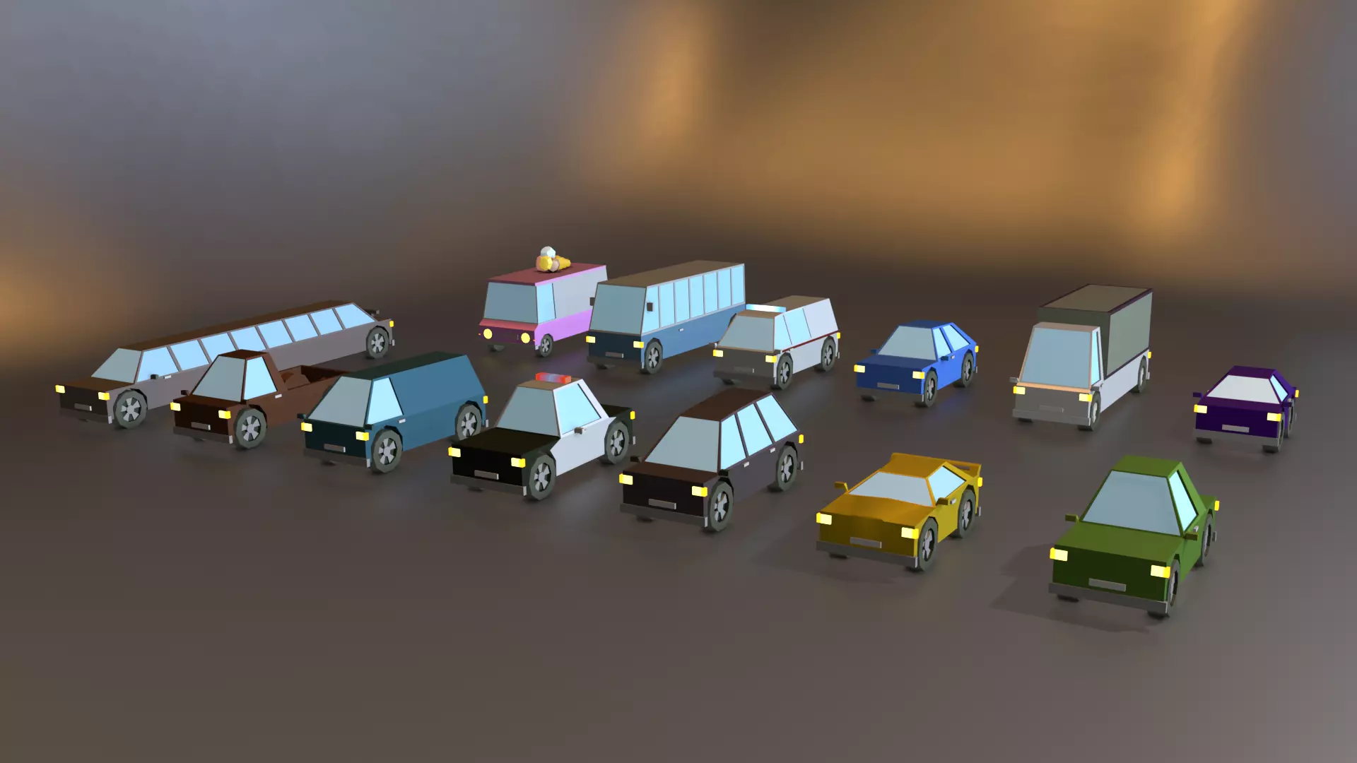 Cars Pack Low Poly Low-poly 3D model_0