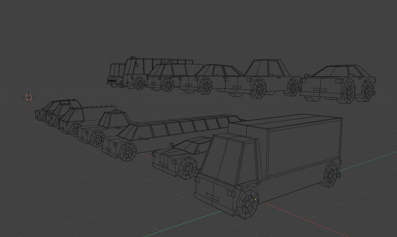 Cars Pack Low Poly Low-poly 3D model_4