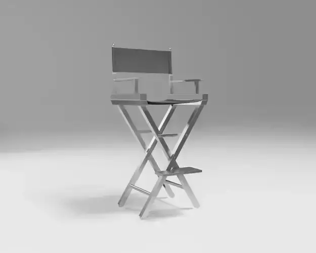directors production chair metal grey fabric