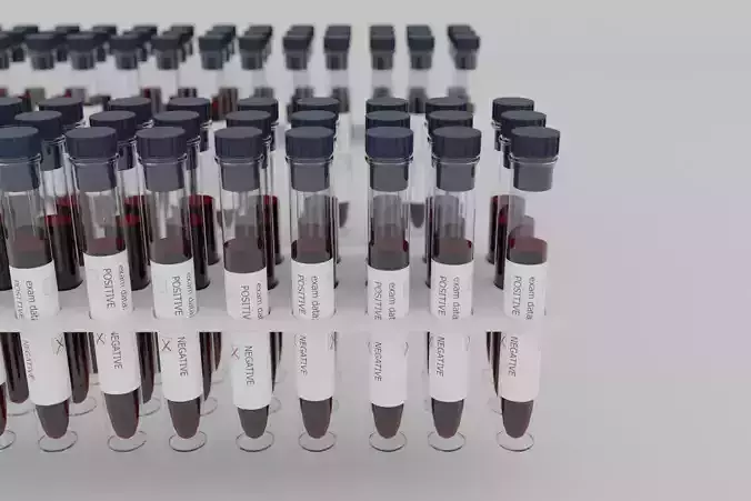 Blood test tubes Low-poly 3D model