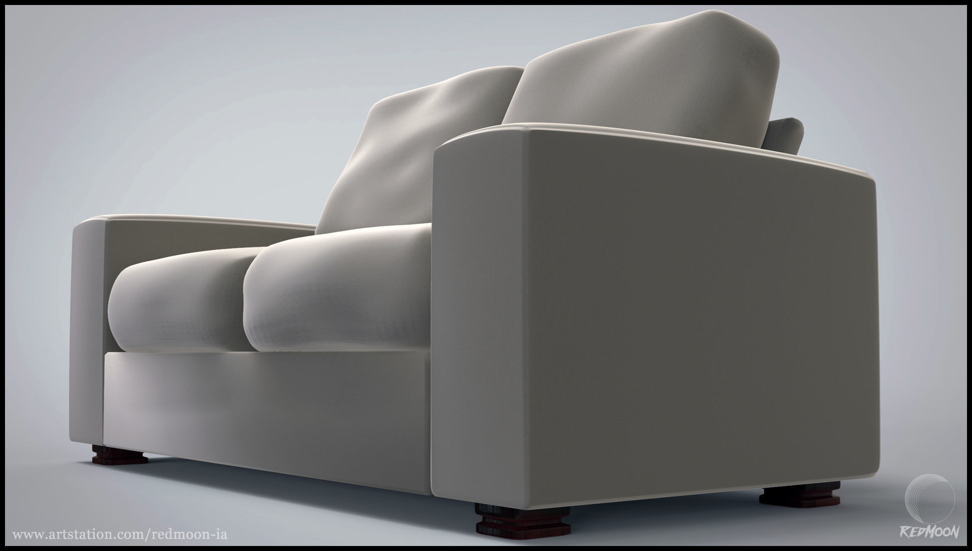 Fabric Sofa Free 3D model_2