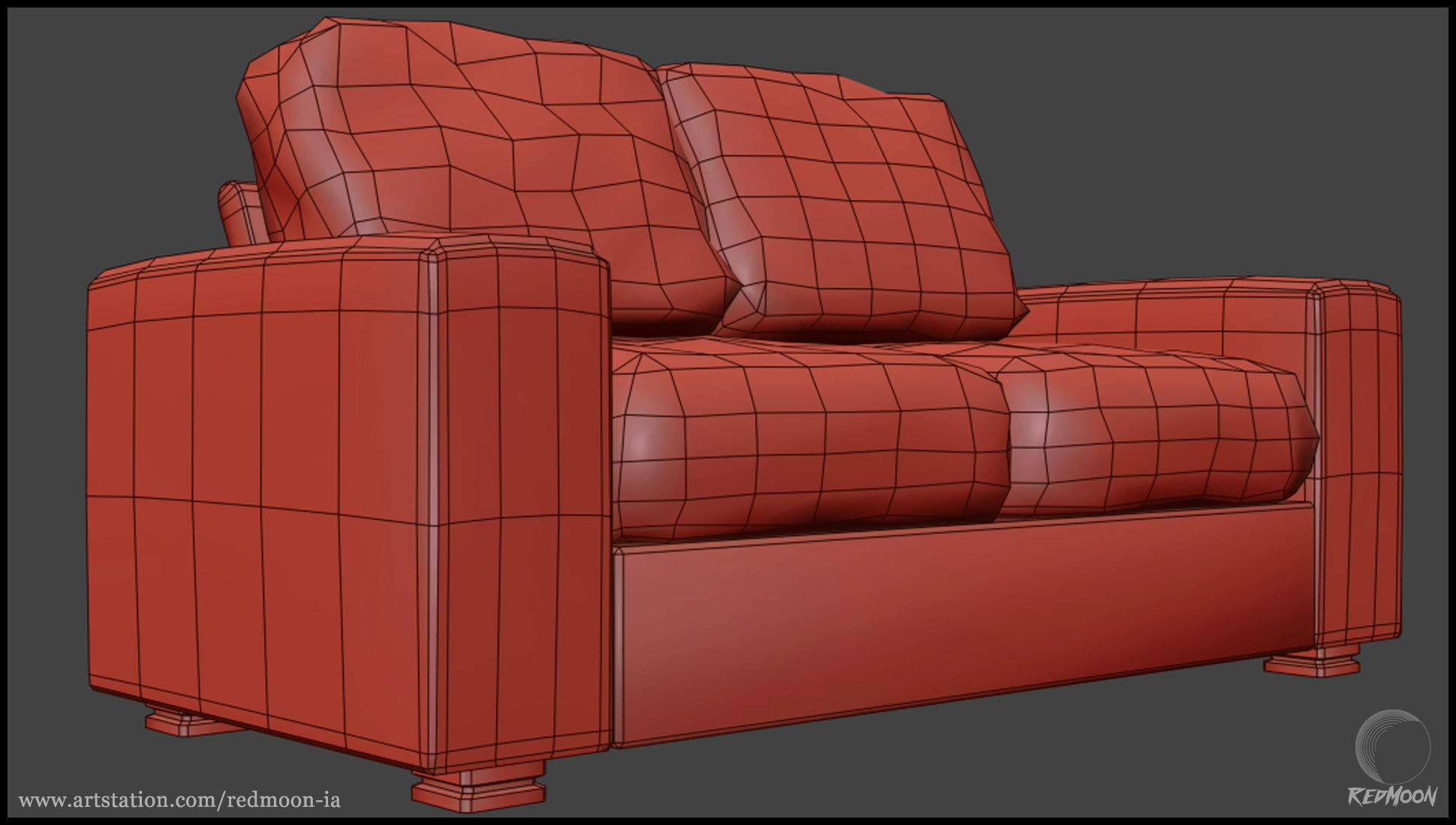 Fabric Sofa Free 3D model_4