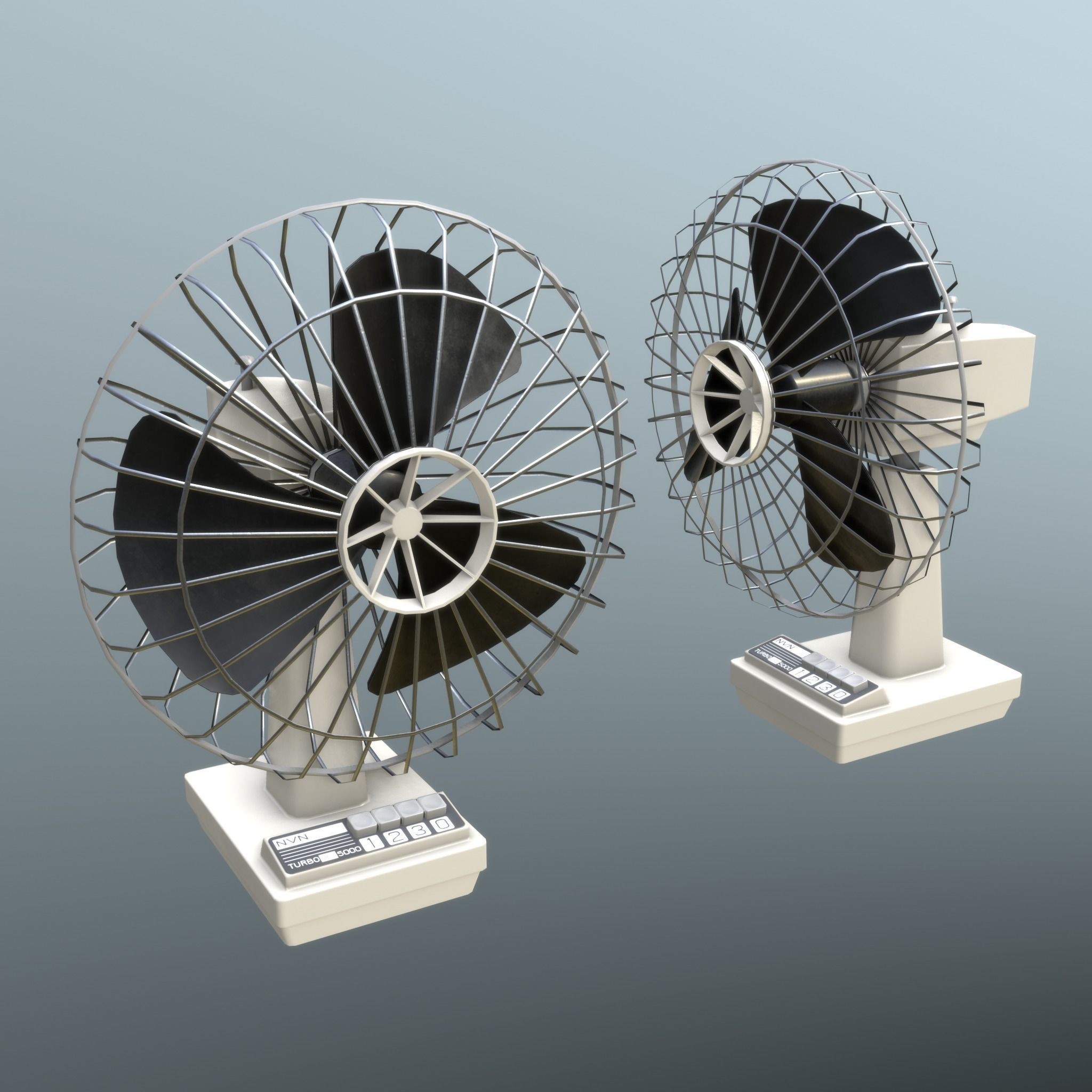 Retro Fan - Unity - HDRP - UE4 Low-poly 3D model_12