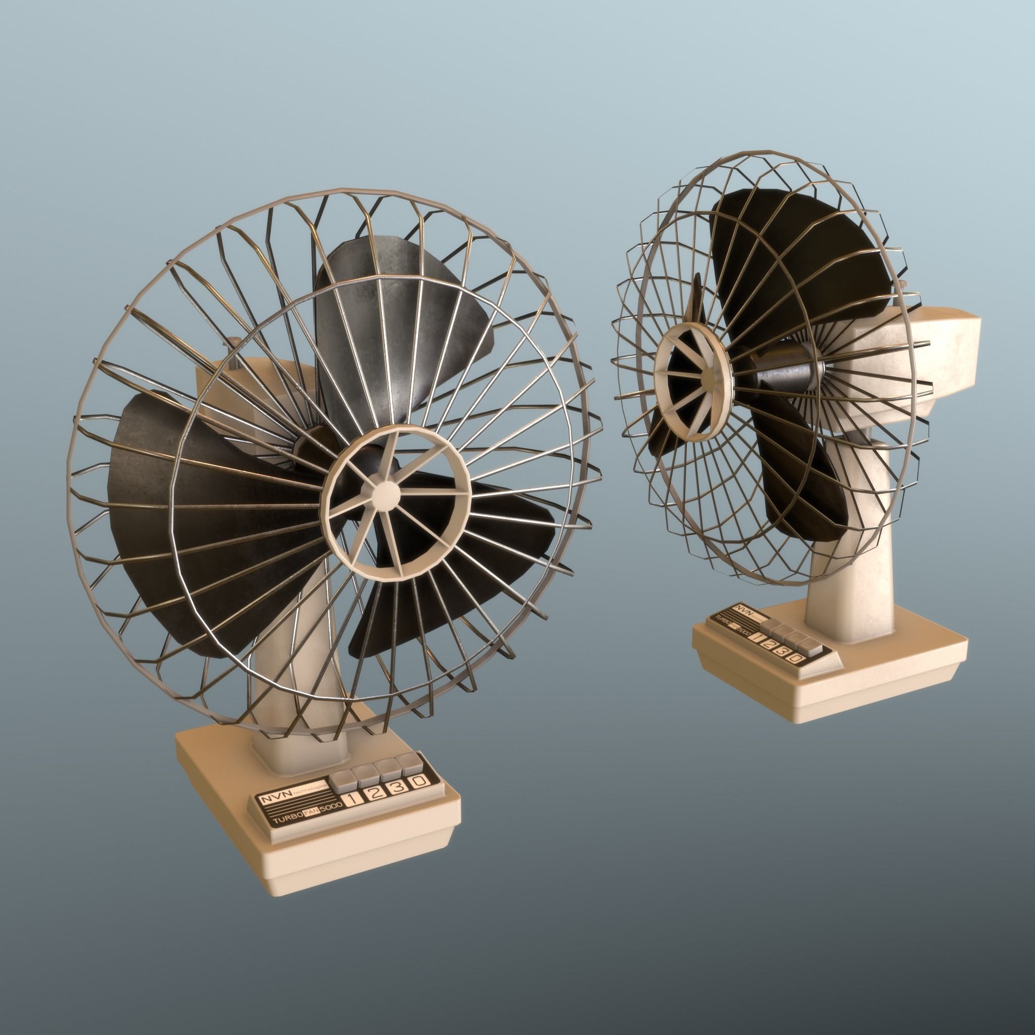 Retro Fan - Unity - HDRP - UE4 Low-poly 3D model_13