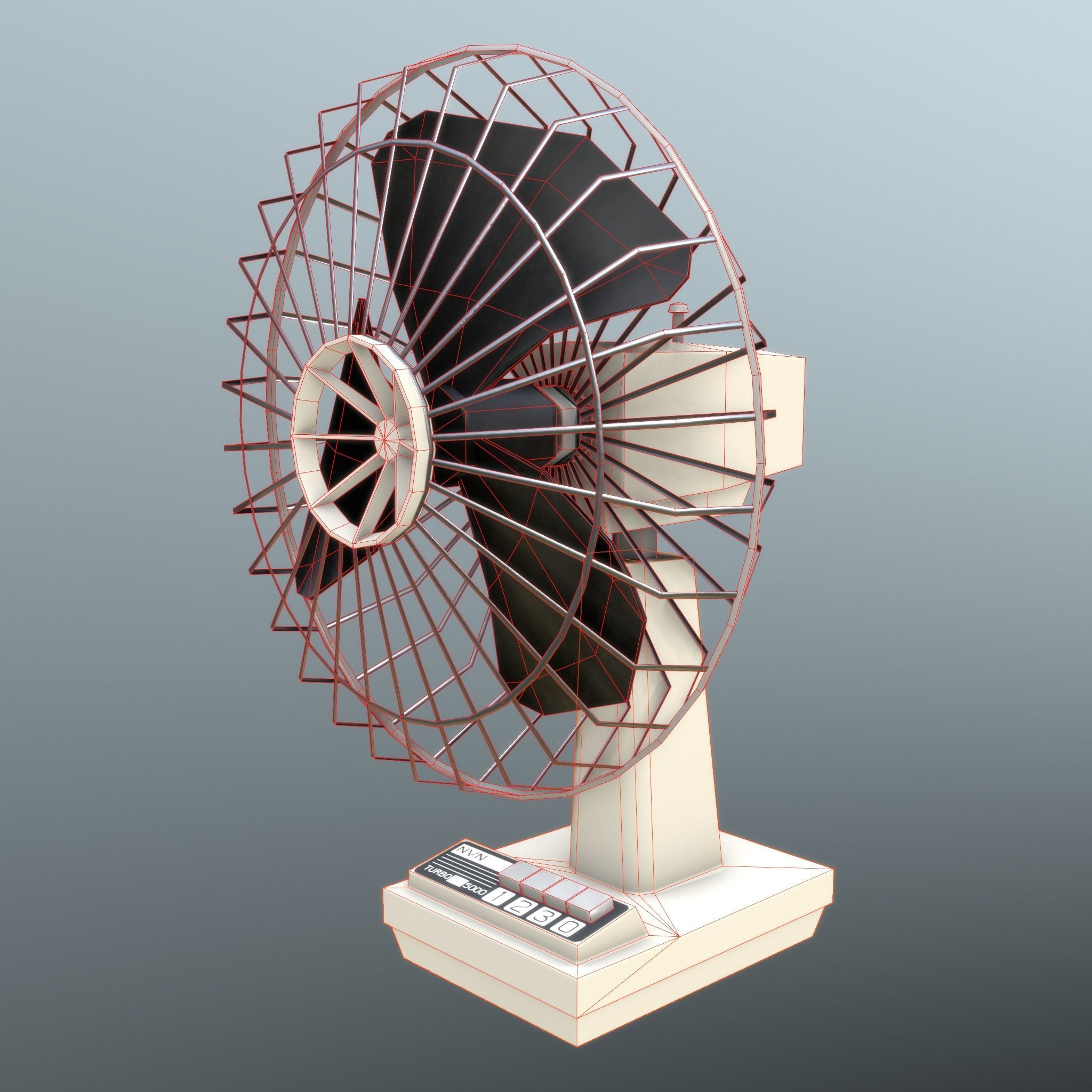 Retro Fan - Unity - HDRP - UE4 Low-poly 3D model_28