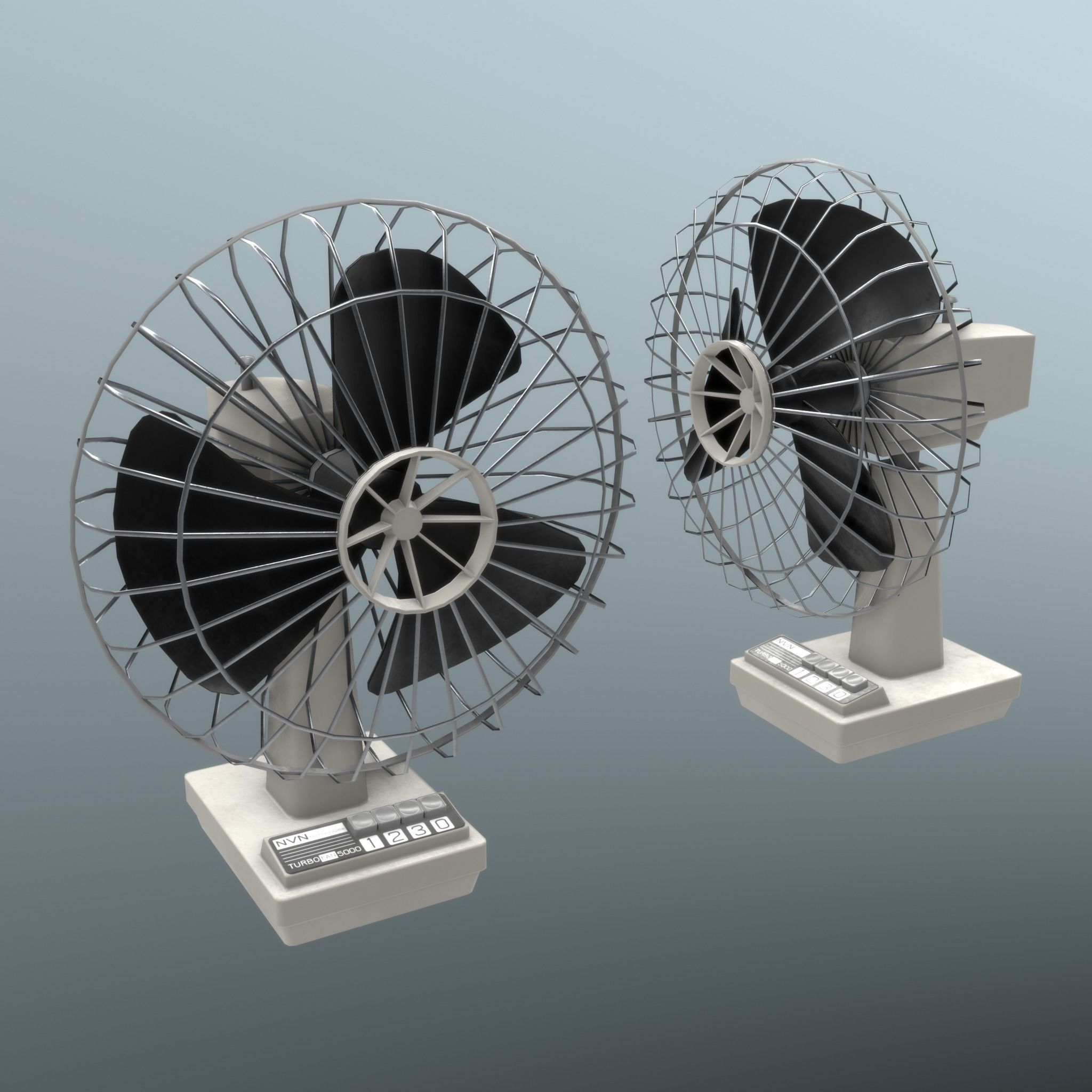 Retro Fan - Unity - HDRP - UE4 Low-poly 3D model_14