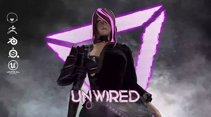 Evelynn V1 - Gameready Cyberpunk Character