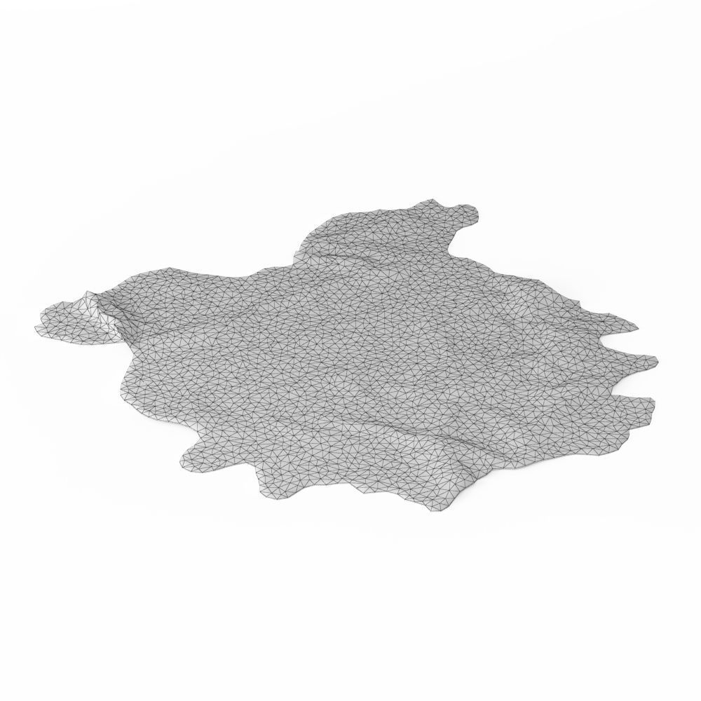 Blue Cowhide Rug 3D model_5