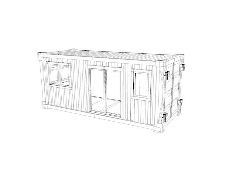 Contener House Low-poly 3D model_4
