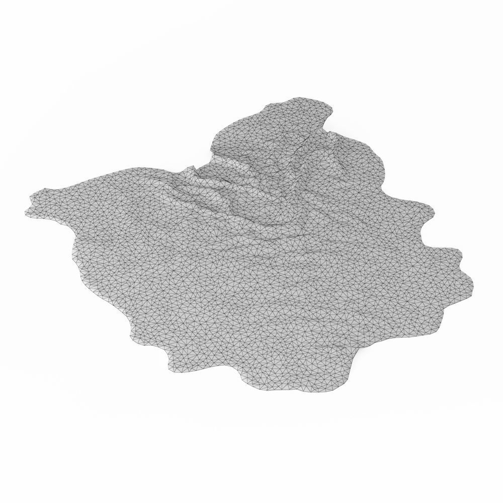 Blue Cowhide Rug 3D model_5