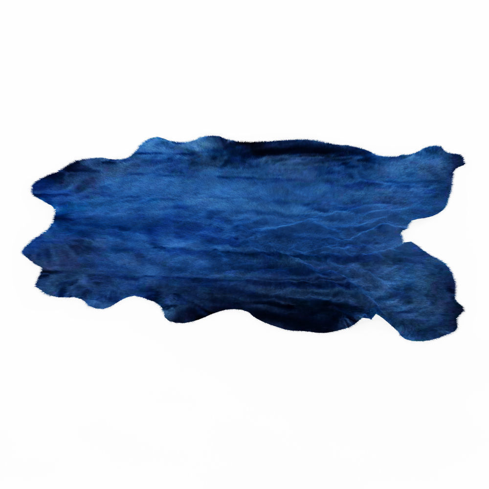 Blue Cowhide Rug 3D model_2