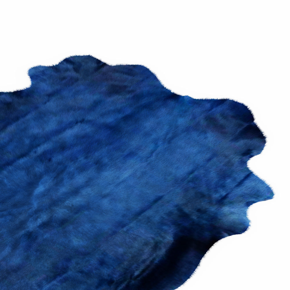 Blue Cowhide Rug 3D model_3