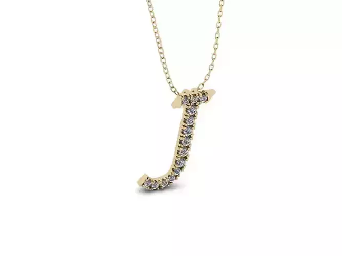 Pendant Alphabet Letter J 3D print model