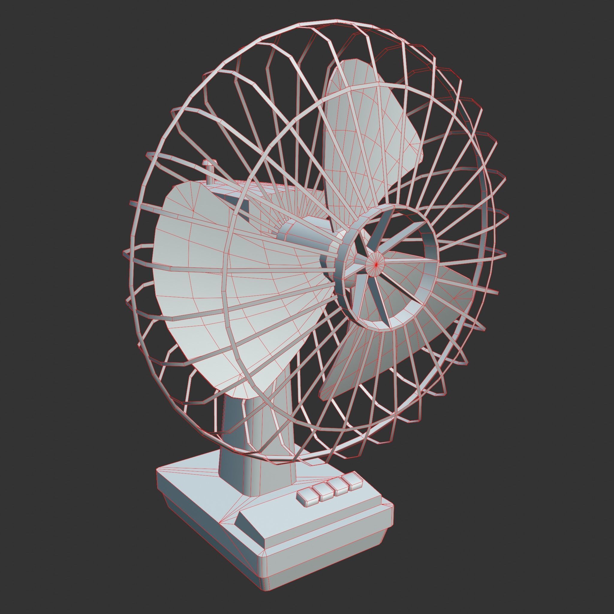 Retro Old Fan - Unity - HDRP - UE4 Low-poly 3D model_19