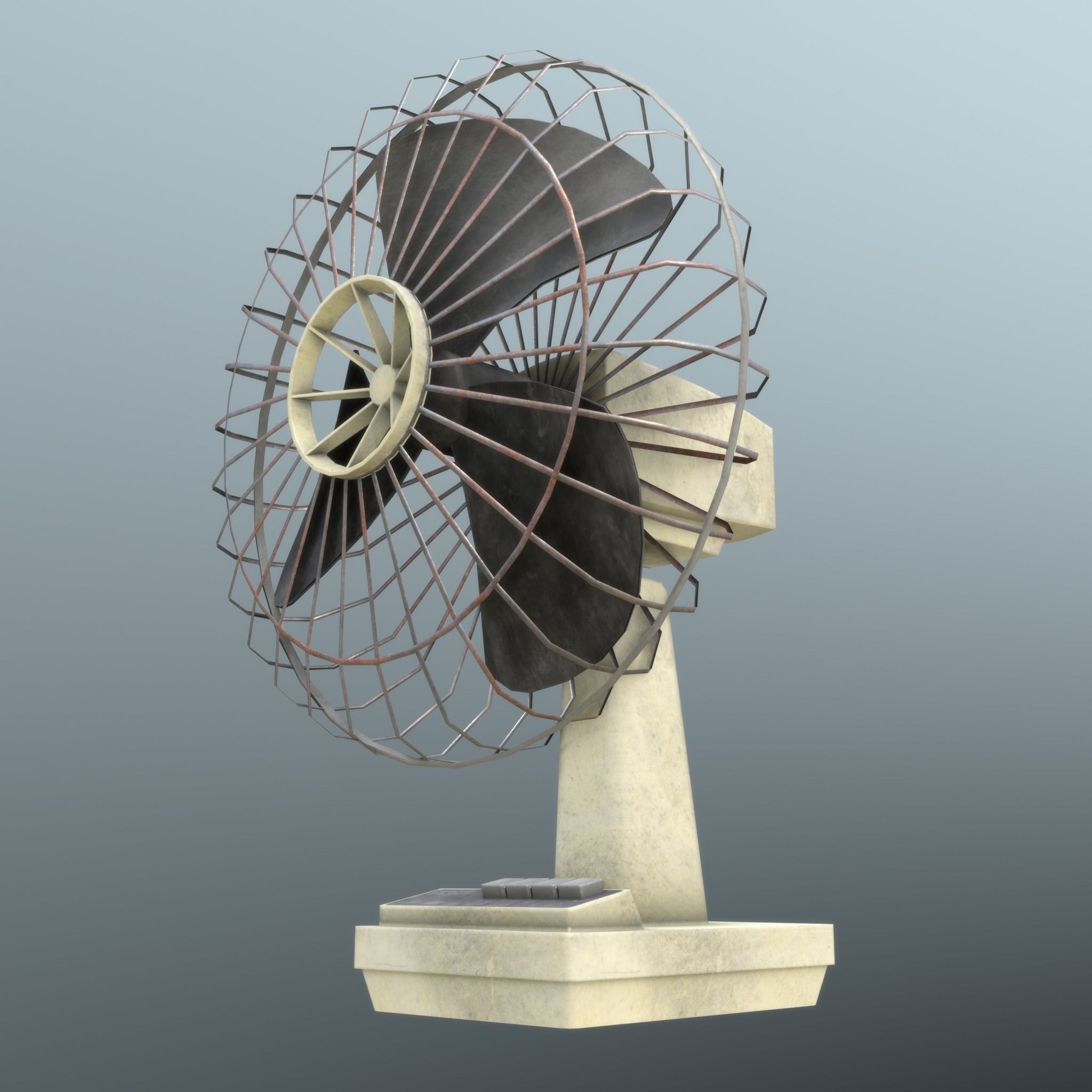 Retro Old Fan - Unity - HDRP - UE4 Low-poly 3D model_11