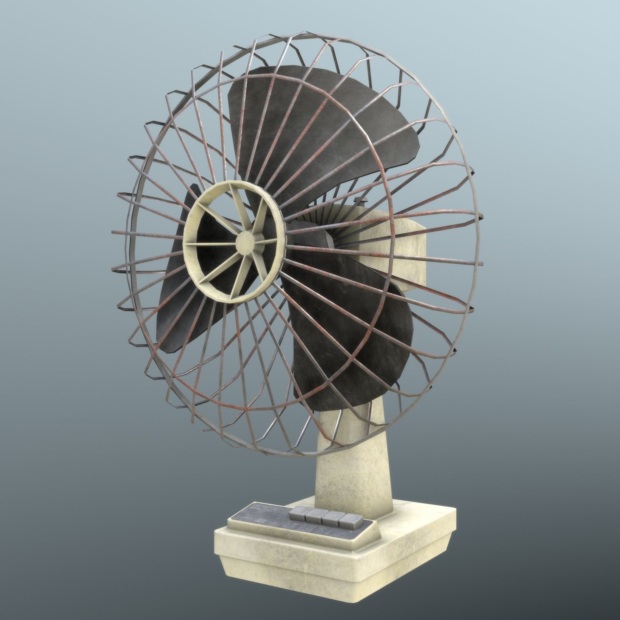 Retro Old Fan - Unity - HDRP - UE4 Low-poly 3D model_1