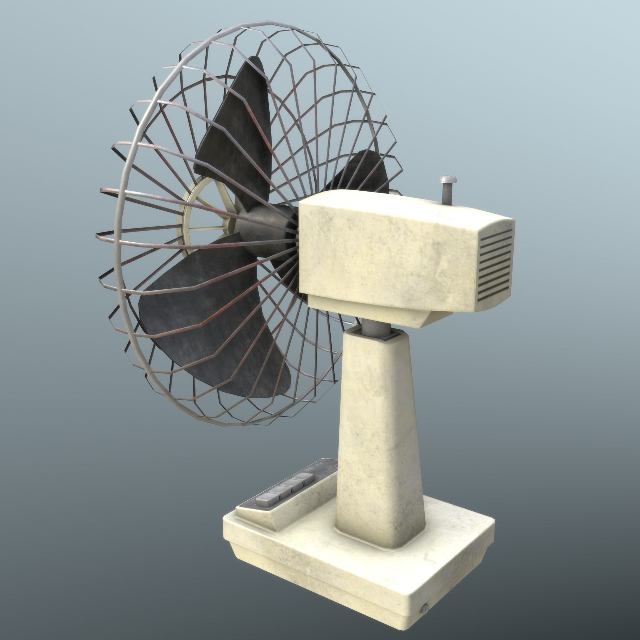 Retro Old Fan - Unity - HDRP - UE4 Low-poly 3D model_4