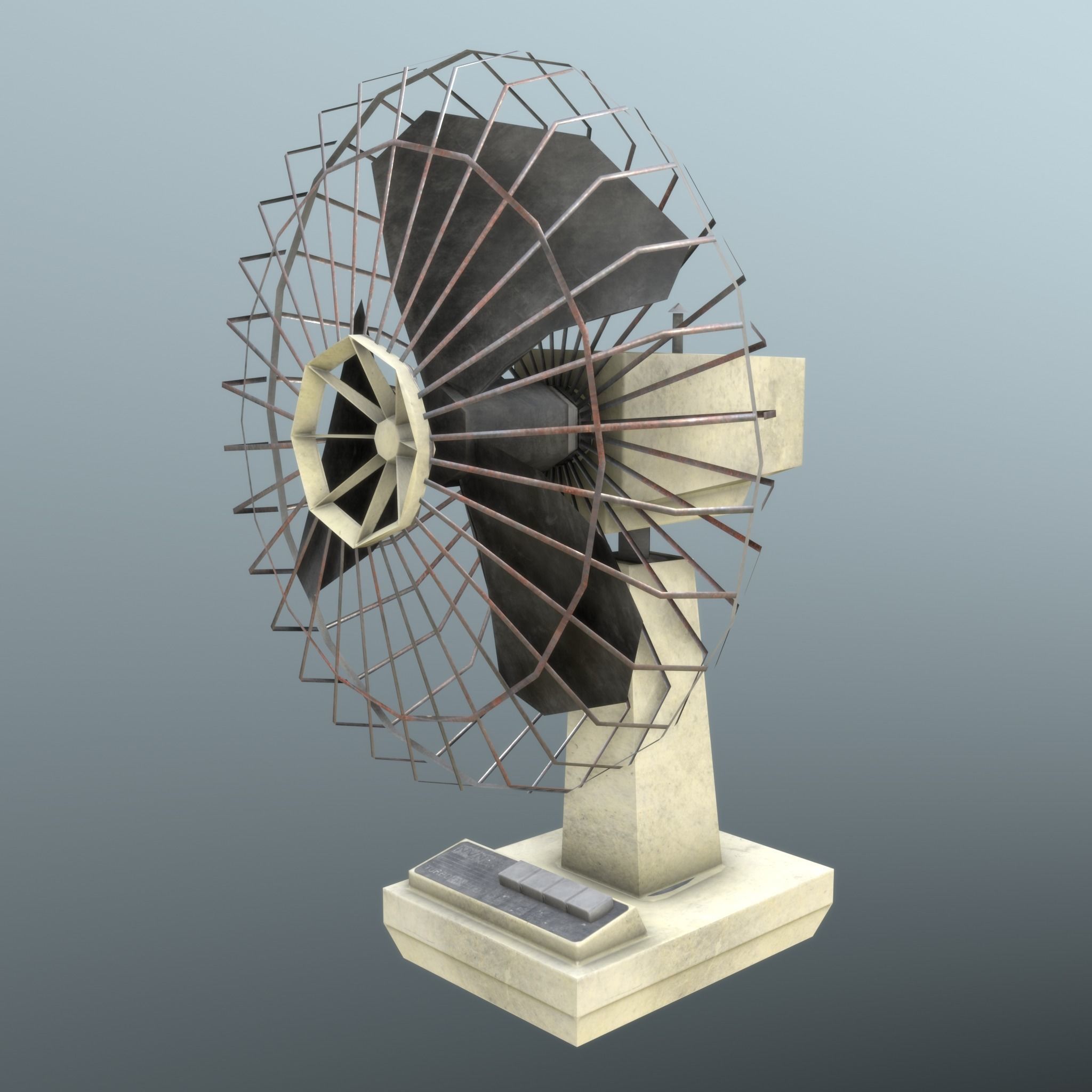 Retro Old Fan - Unity - HDRP - UE4 Low-poly 3D model_25