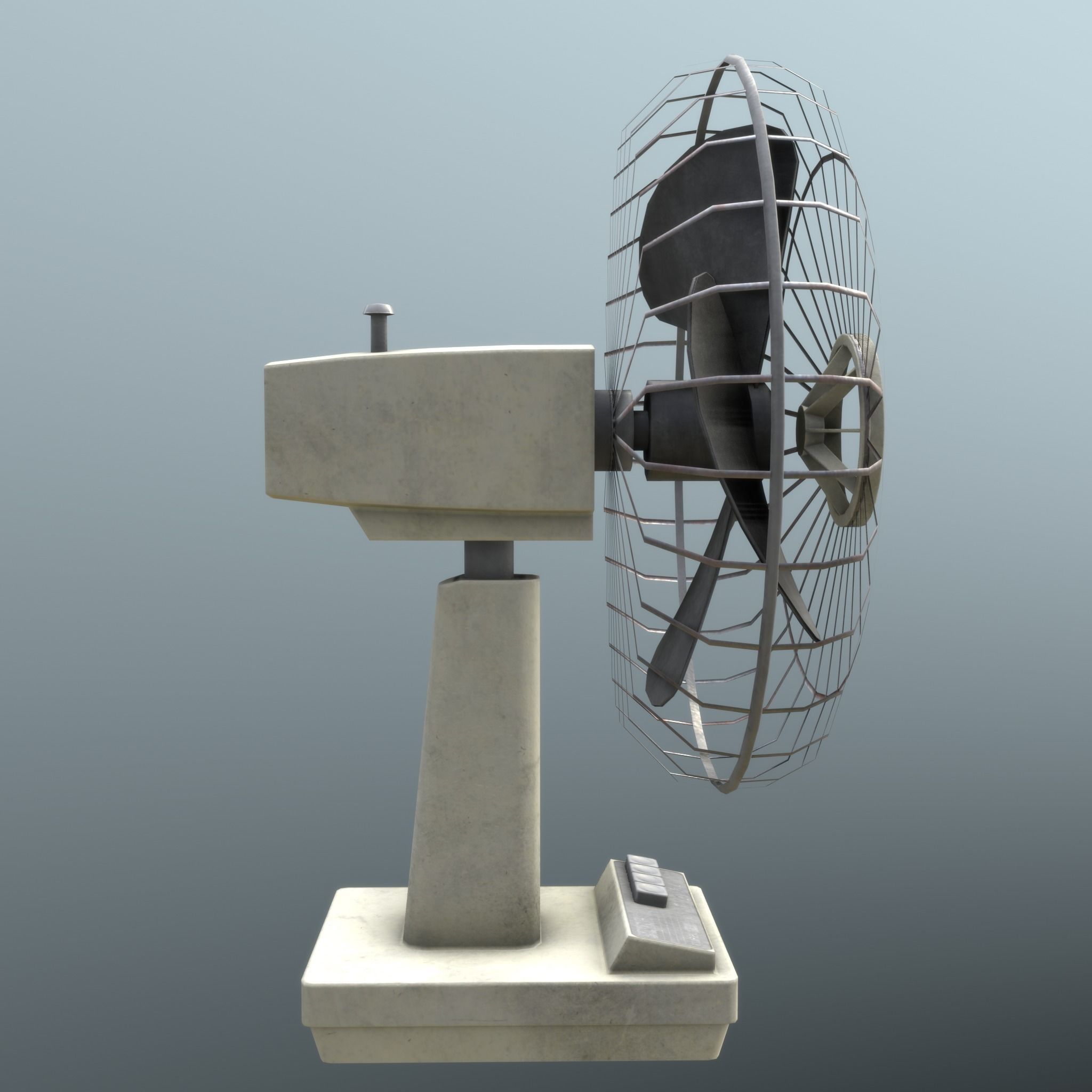 Retro Old Fan - Unity - HDRP - UE4 Low-poly 3D model_7