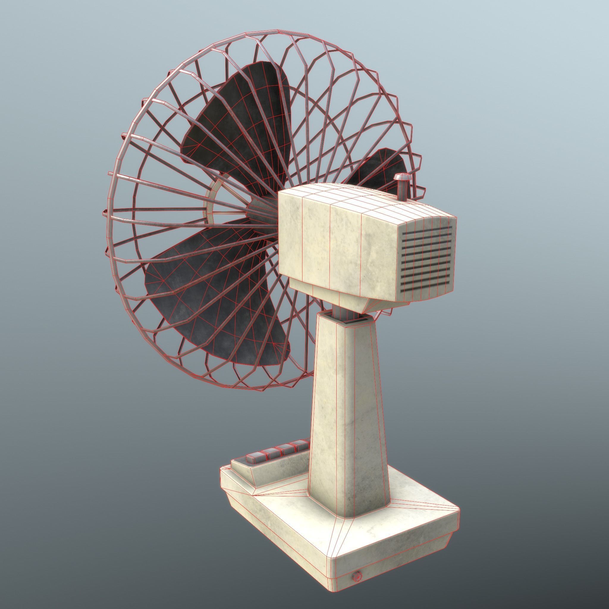 Retro Old Fan - Unity - HDRP - UE4 Low-poly 3D model_20