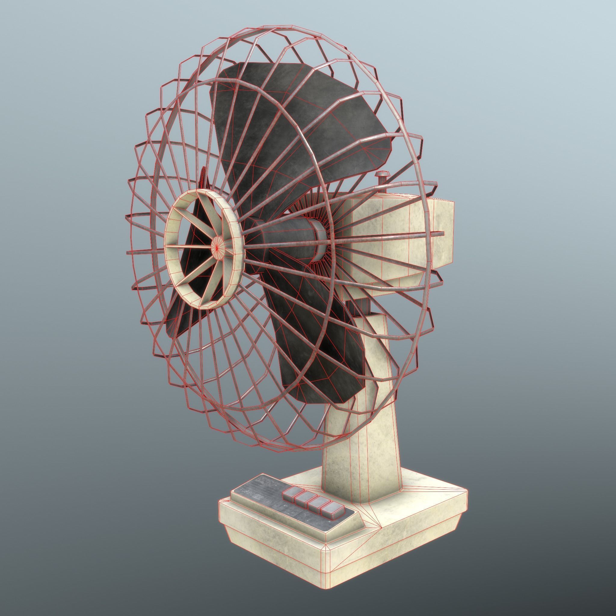 Retro Old Fan - Unity - HDRP - UE4 Low-poly 3D model_27
