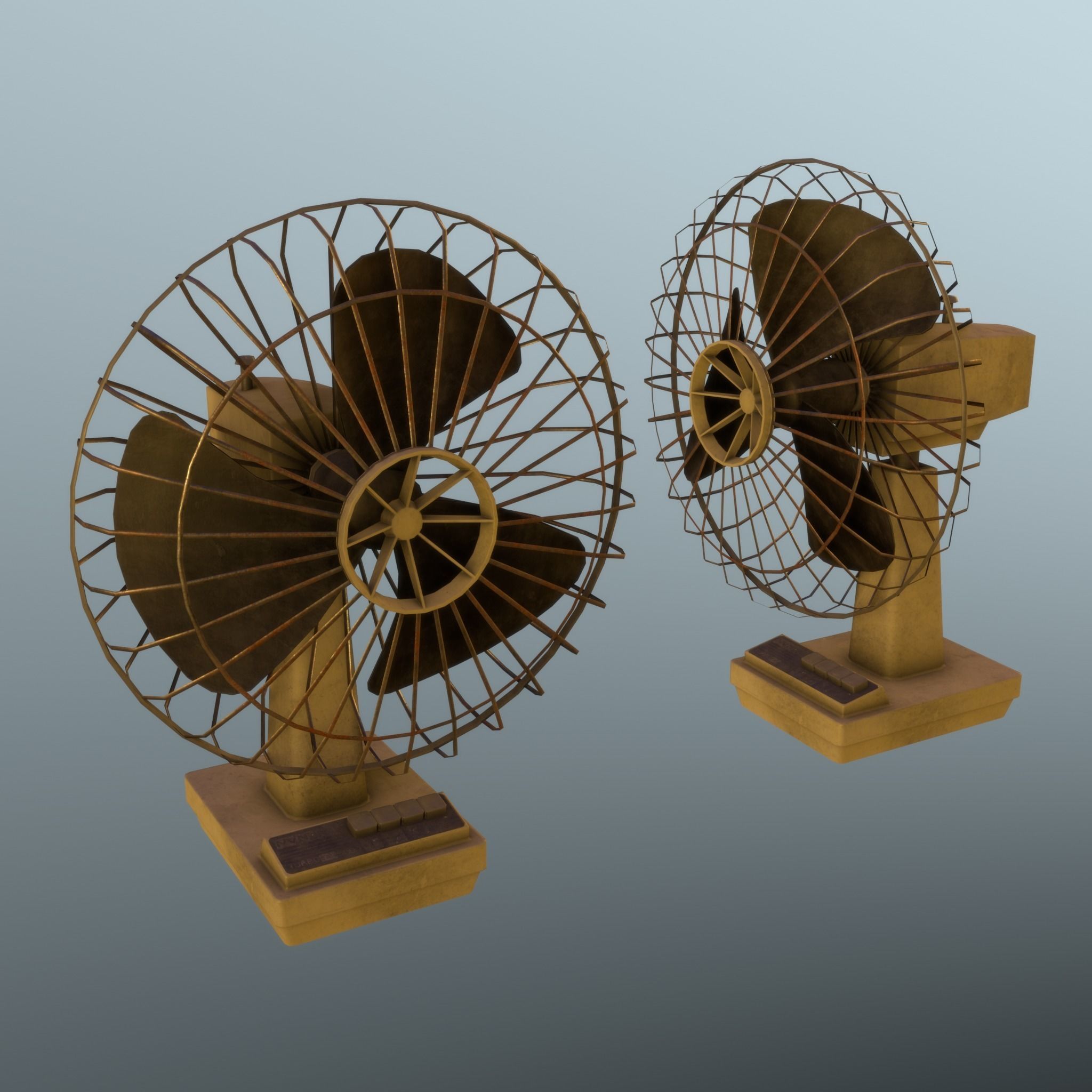 Retro Old Fan - Unity - HDRP - UE4 Low-poly 3D model_15