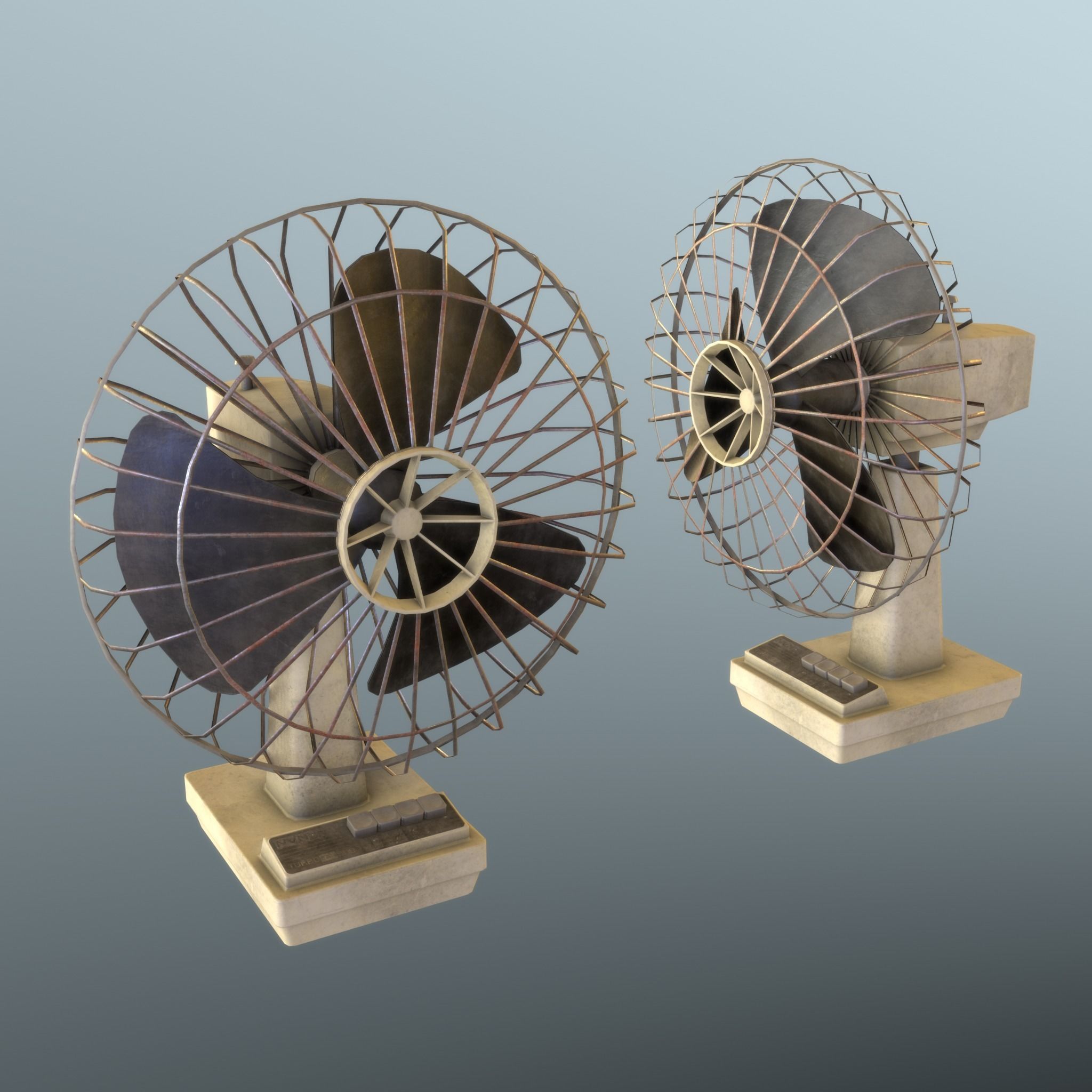Retro Old Fan - Unity - HDRP - UE4 Low-poly 3D model_16