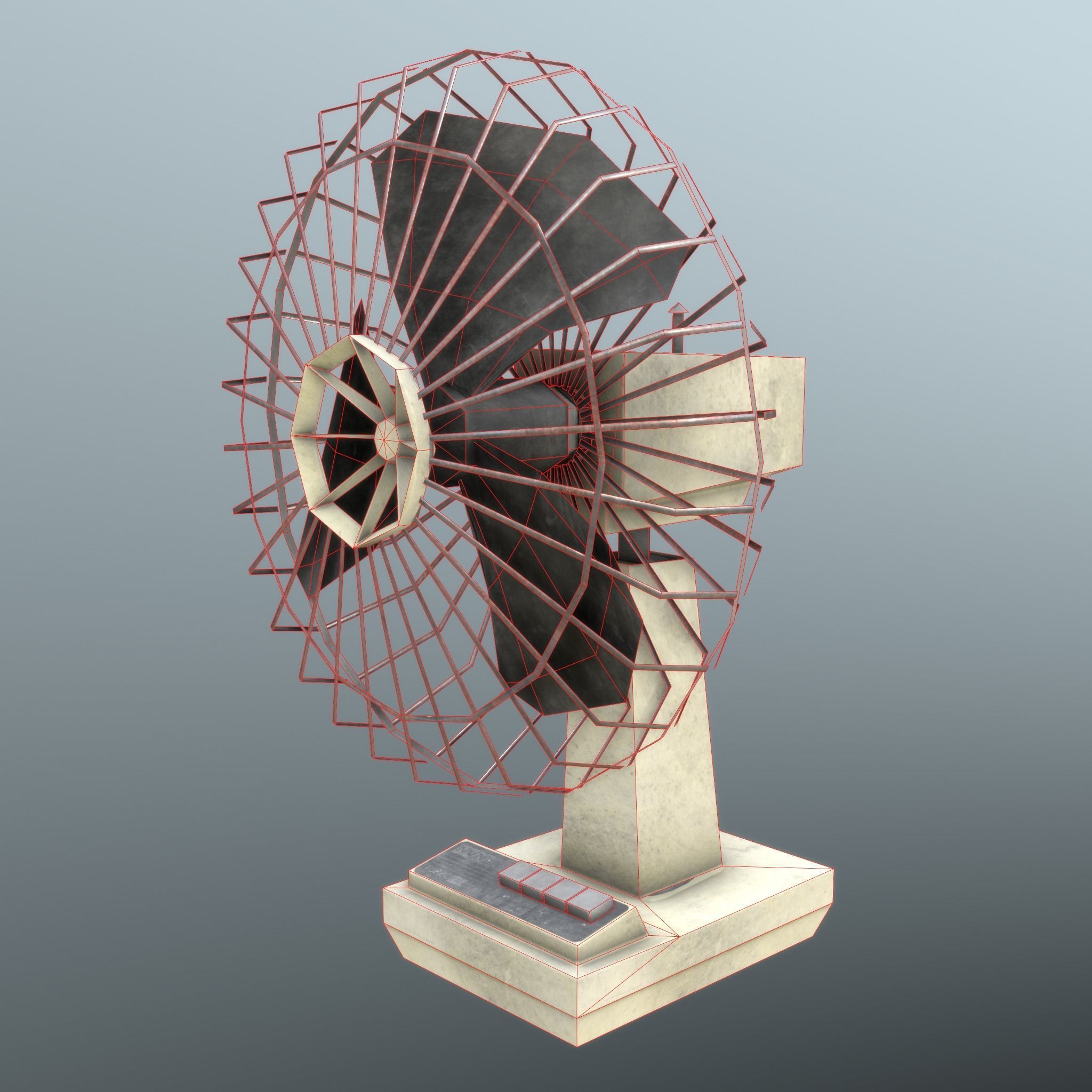 Retro Old Fan - Unity - HDRP - UE4 Low-poly 3D model_29