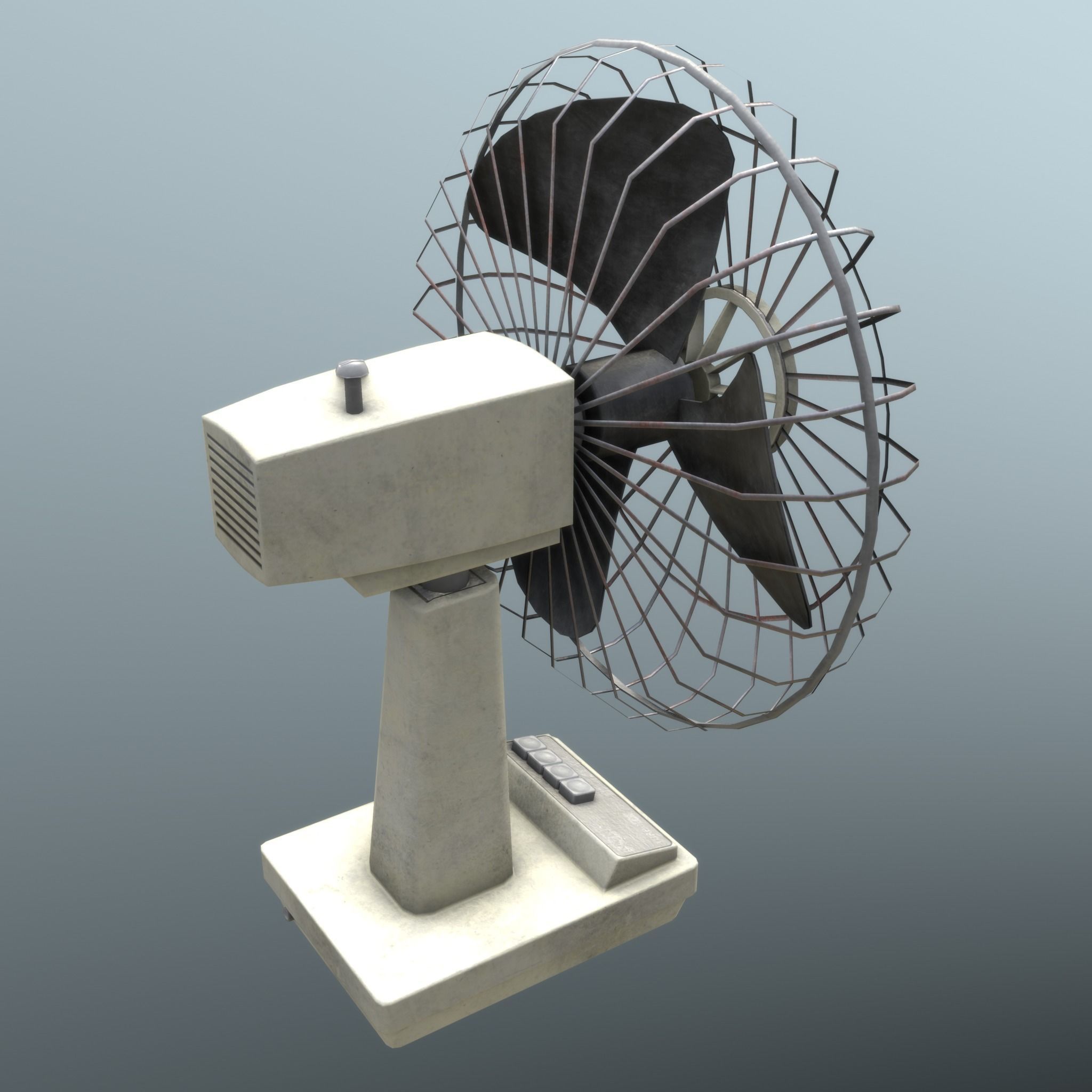 Retro Old Fan - Unity - HDRP - UE4 Low-poly 3D model_6