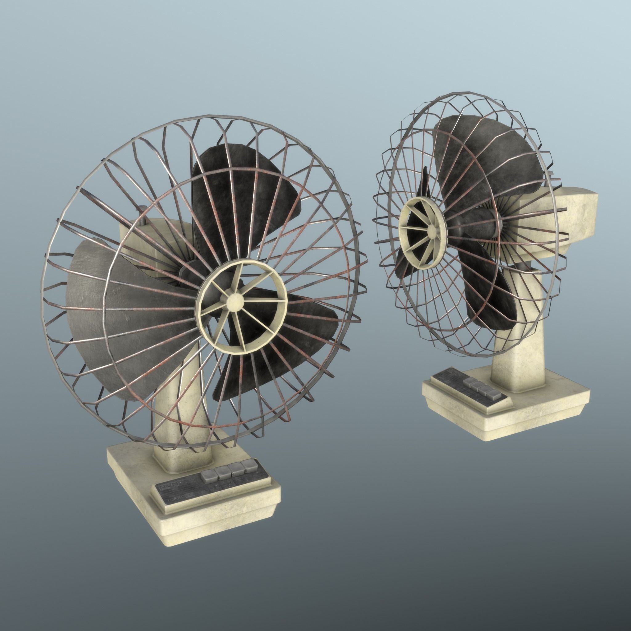 Retro Old Fan - Unity - HDRP - UE4 Low-poly 3D model_17