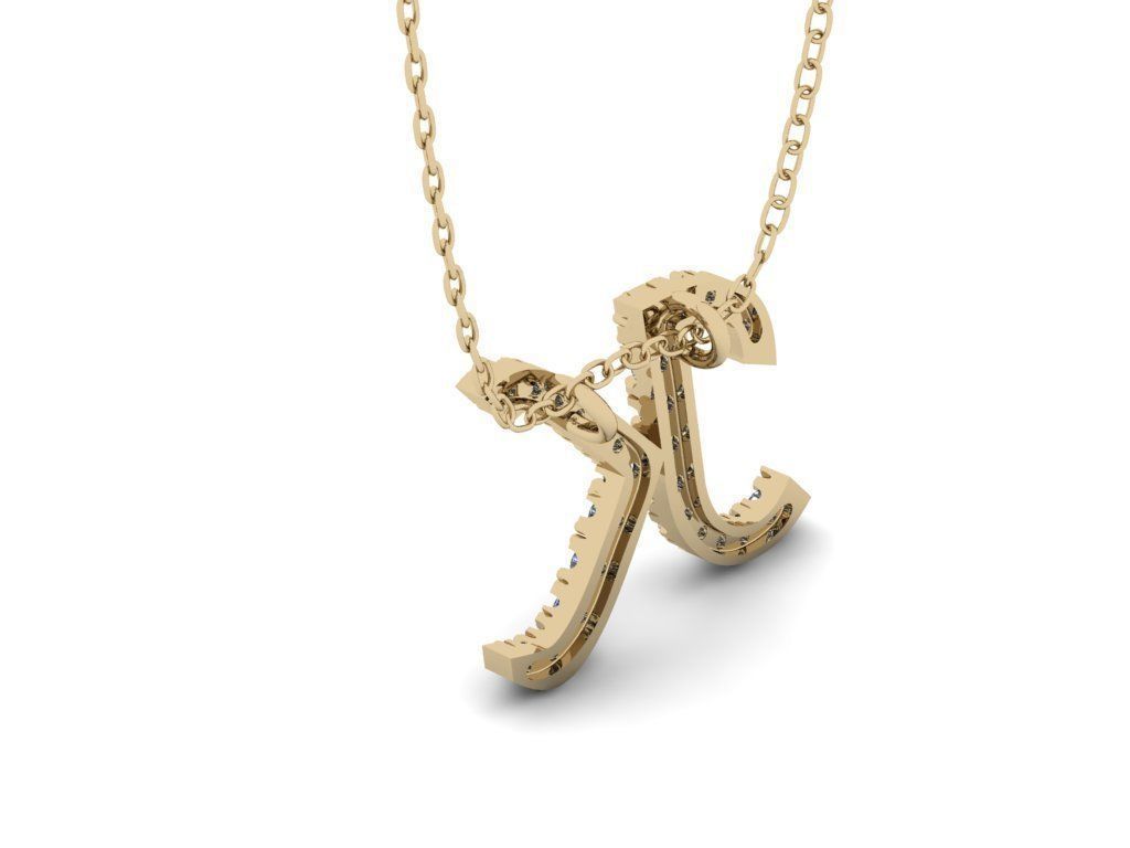 Pendant Alphabet Letter K 3D print model_9