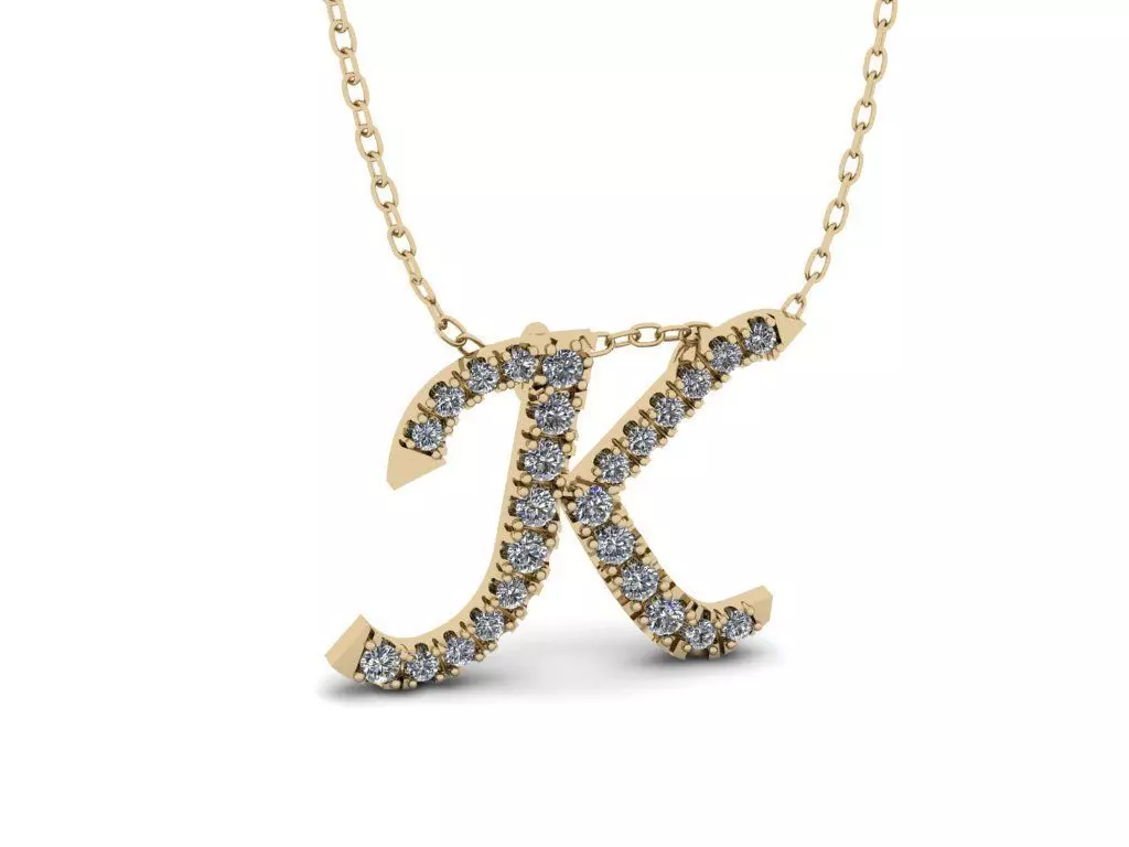 Pendant Alphabet Letter K 3D print model_0