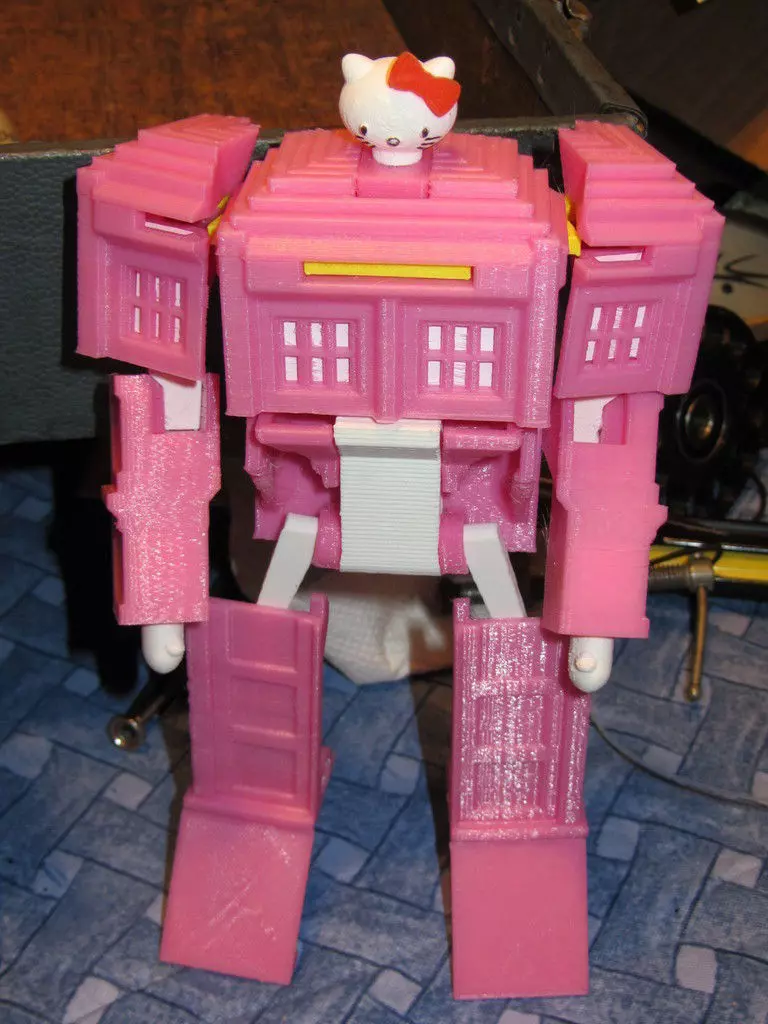 Hello Kitty Tardis Transformer mod Free 3D print model_0
