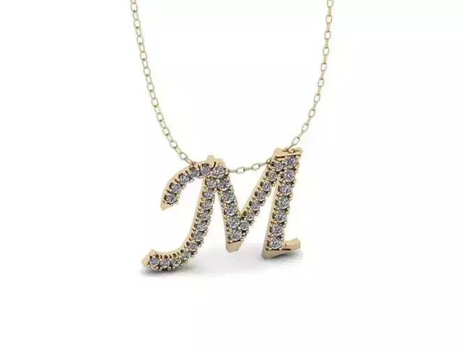 Pendant Alphabet Letter M 3D print model